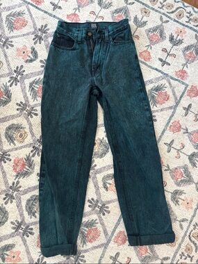 BDG Teal-Black Wash High-Rise Straight Jeans